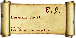 Berencz Judit névjegykártya